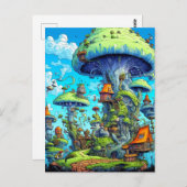 Kleurrijke Wild Psychedelic Mushrooms Woning Briefkaart (Voorkant / Achterkant)