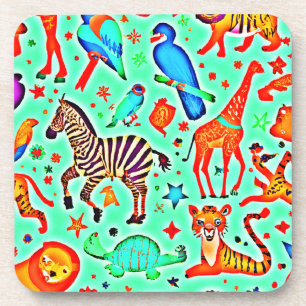 Kleurrijke Wild Wonder Animal Kingdom Bier Onderzetter
