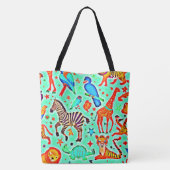 Kleurrijke Wild Wonder Animal Kingdom Tote Bag (Achterkant)
