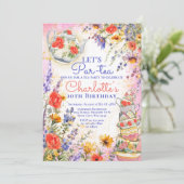 Kleurrijke Wildbloemen Bloemen Bloemen Par Tea Par Kaart (Staand voorkant)