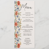 Kleurrijke Wildbloemen Bruiloft Menu (Voorkant)