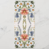 Kleurrijke Wildbloemen Bruiloft Menu (Achterkant)