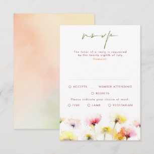 Kleurrijke Wildbloemen Bruiloft RSVP Kaarten Kaartje