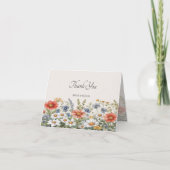 Kleurrijke Wildbloemen Dank u kaart (Voorkant)