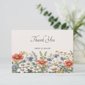 Kleurrijke Wildbloemen Dank u kaart (Staand voorkant)