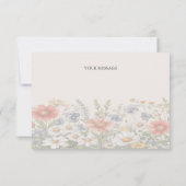 Kleurrijke Wildbloemen Dank u kaart (Achterkant)