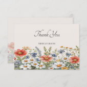 Kleurrijke Wildbloemen Dank u kaart (Voorkant / Achterkant)