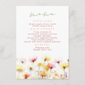 Kleurrijke Wildbloemen Elegant Wedding Menu (Voorkant)