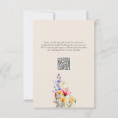 Kleurrijke Wildbloemen Elegante Beige Bruiloft RSVP Kaartje (Achterkant)