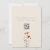 Kleurrijke Wildbloemen Elegante Beige Bruiloft Save The Date (Achterkant)