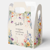 Kleurrijke Wildbloemen Elegante Beige Kleine Bruil Bedankdoosjes (Geopend)