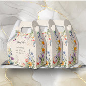 Kleurrijke Wildbloemen Elegante Beige Kleine Bruil Bedankdoosjes