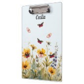 Kleurrijke Wildbloemen en Vlinders Klembord (Links)