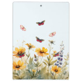 Kleurrijke Wildbloemen en Vlinders Klembord (Achterkant)