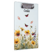 Kleurrijke Wildbloemen en Vlinders Klembord (Rechts)