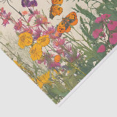Kleurrijke Wildbloemen en Vlinders Tissuepapier (Detail)
