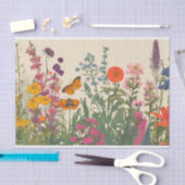 Kleurrijke Wildbloemen en Vlinders Tissuepapier (Craft)