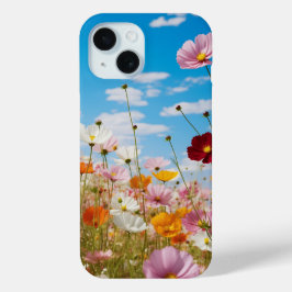 Kleurrijke Wildbloemen in de lente iPhone 15 Case