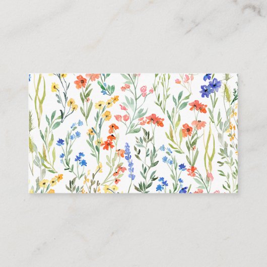 Kleurrijke Wildbloemen — Kaart met Shower Enclosur (Achterkant)