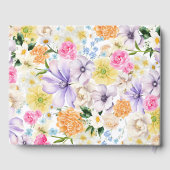 Kleurrijke Wildbloemen Lente Bloei Tuin Bruiloft Gastenboek (Achterkant)