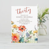 Kleurrijke Wildbloemen Levendige bloemen 30e verja Kaart (Staand voorkant)