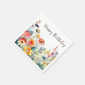 Kleurrijke Wildbloemen Levendige bloemen Verjaarda Servet (Hoek)