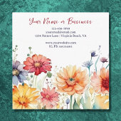 Kleurrijke Wildbloemen Levendige bloementuin Bloem Vierkante Visitekaartje