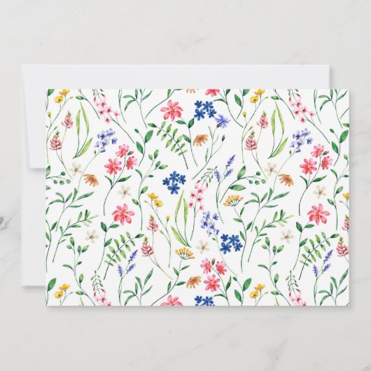 Kleurrijke Wildbloemen Paasbrunch & Eierjacht Kaart (Achterkant)