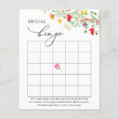 Kleurrijke wildbloemen vrijgezellenfeest bingo gam (Voorkant)