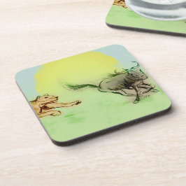 Kleurrijke wilddierenkast, 6 plastic Onderzetters