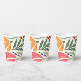 Kleurrijke Wilde Bloem Abstracte Bloemrijke Feest Papieren Bekers