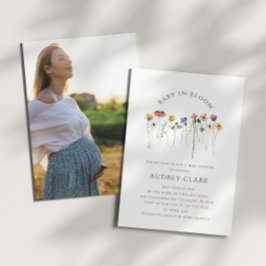 Kleurrijke wilde bloem Baby in bloei foto Kaart