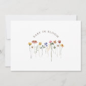 Kleurrijke Wilde Bloem Baby in Knop Babyshower Bedankkaart (Voorkant)