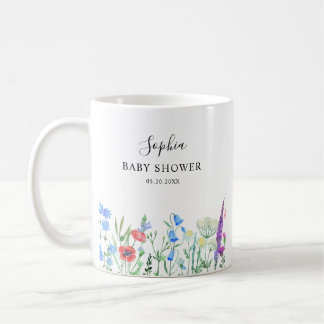 Kleurrijke wilde bloem baby shower viering koffiemok