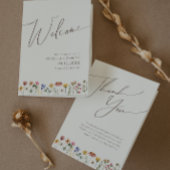 Kleurrijke wilde bloem | Beige Folded Wedding Prog Programma
