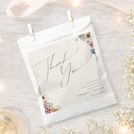 Kleurrijke wilde bloem | Beige Garden Hartelijk da Bedankzakje (Geknipt)