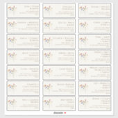 kleurrijke wilde bloem | Beige Guest Adresetikette Sticker (Vel)
