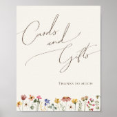 Kleurrijke wilde bloem | Beige Kaarten en cadeaubo Poster (Voorkant)