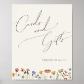 Kleurrijke Wilde Bloem | Beige Kaarten en Cadeaus  Poster (Voorkant)