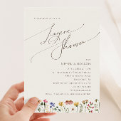 Kleurrijke wilde bloem | Beige Lingerie Shower Kaart