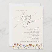 Kleurrijke wilde bloem | Beige Lingerie Shower Kaart (Voorkant)