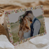 Kleurrijke wilde bloem | Beige Meadow Folded Photo Bedankkaart