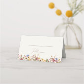 Kleurrijke wilde bloem | Beige Meadow Folded Plaatskaartje (Voorkant)