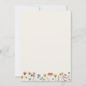 Kleurrijke Wilde Bloem | Beige Monogram Bruiloft Kaart (Achterkant)