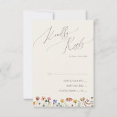 Kleurrijke wilde bloem | Beige RSVP-kaart RSVP Kaartje (Voorkant)
