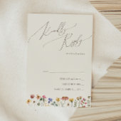 Kleurrijke wilde bloem | Beige RSVP-kaart RSVP Kaartje