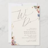 Kleurrijke wilde bloem | Beige We doen een bruilof Kaart (Voorkant)