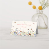 Kleurrijke Wilde Bloem Beige Weide Plaatskaartje (Achterkant)