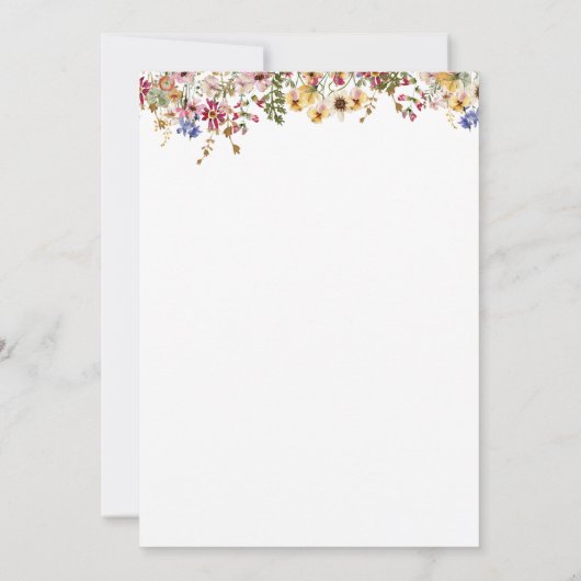 Kleurrijke wilde bloem | Beweerde foto slaat de da Save The Date (Achterkant)