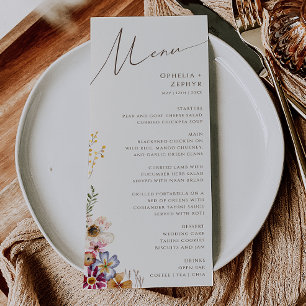 Kleurrijke wilde bloem Bindringer van beige tuin Menu